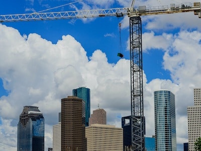 Houston under construction -- businesses need to rent a dumpster for project support by gainsborough waste in houston texas.