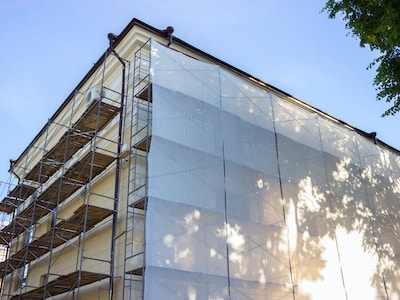 Commercial building remodeling job site that needs roll-off dumpsters to manage waste - Gainsborough Waste in Houston, Texas