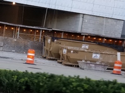 Gainsborough Waste roll-off dumpster at construction site in Houston, Texas