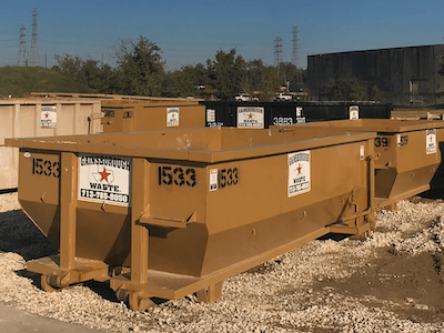 15-yard dumpster and other roll-off dumpsters at Gainsborough Waste in Houston, TX