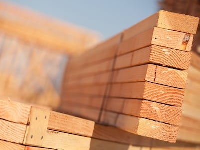 Lumber for the construction site