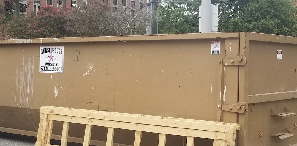 A heavy debris dumpster is available for rental.