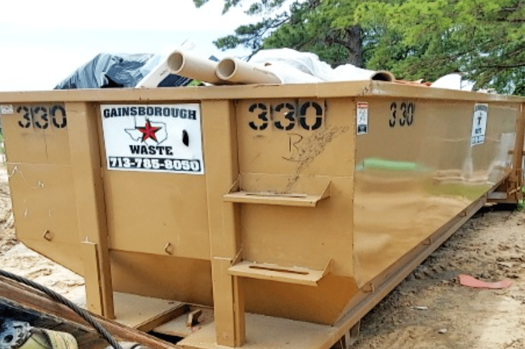 Gainsborough Waste roll-off dumpster holding a high volume of construction waste