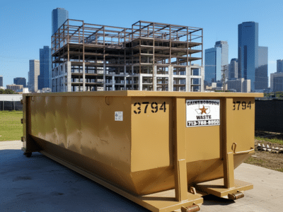 Gainsborough Waste roll-off dumpster outside of a commercial job site