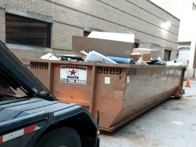 Gainsborough Waste dumpster positioned outside of a place of business