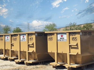 Gainsborough Waste dumpsters ready to be mobilized to a job site
