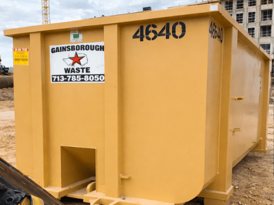 Gainsborough Waste roll-off dumpster container ready to support industrial work in Houston