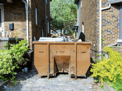 Gainsborough Waste dumpster holding landscaping debris